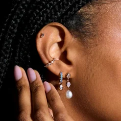 Pearl & Crystal Drop Stud Earrings