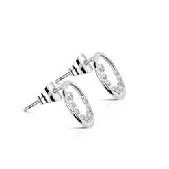 Petite Circular Earrings with Clear Stones