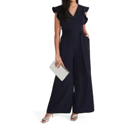 Petite Kallie V Neck Frill Jumpsuit