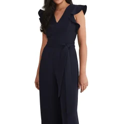 Petite Kallie V Neck Frill Jumpsuit