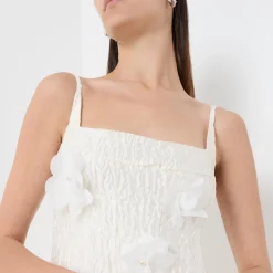 Petunia Flower Appliqué Flared Dress