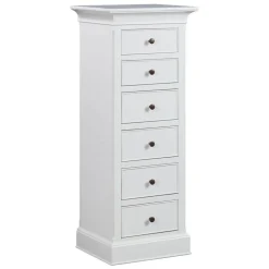 Pietra 6-Drawer Tall Chest White