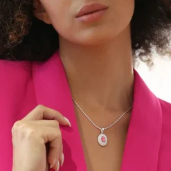 Pink Stone Pendant Necklace