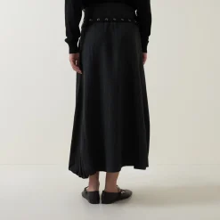 Pinstripe Pleated Skirt