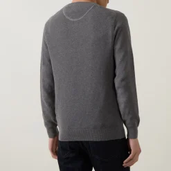 Pique Cotton Crew Neck Sweater