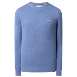 Pique Cotton Crew Neck Sweater