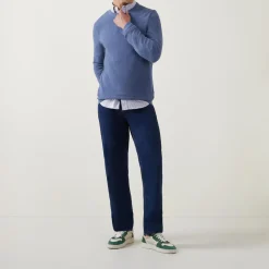 Pique Cotton Crew Neck Sweater
