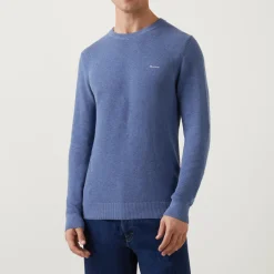 Pique Cotton Crew Neck Sweater