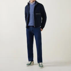Pique Cotton Crew Neck Sweater