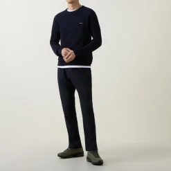 Pique Cotton Crew Neck Sweater