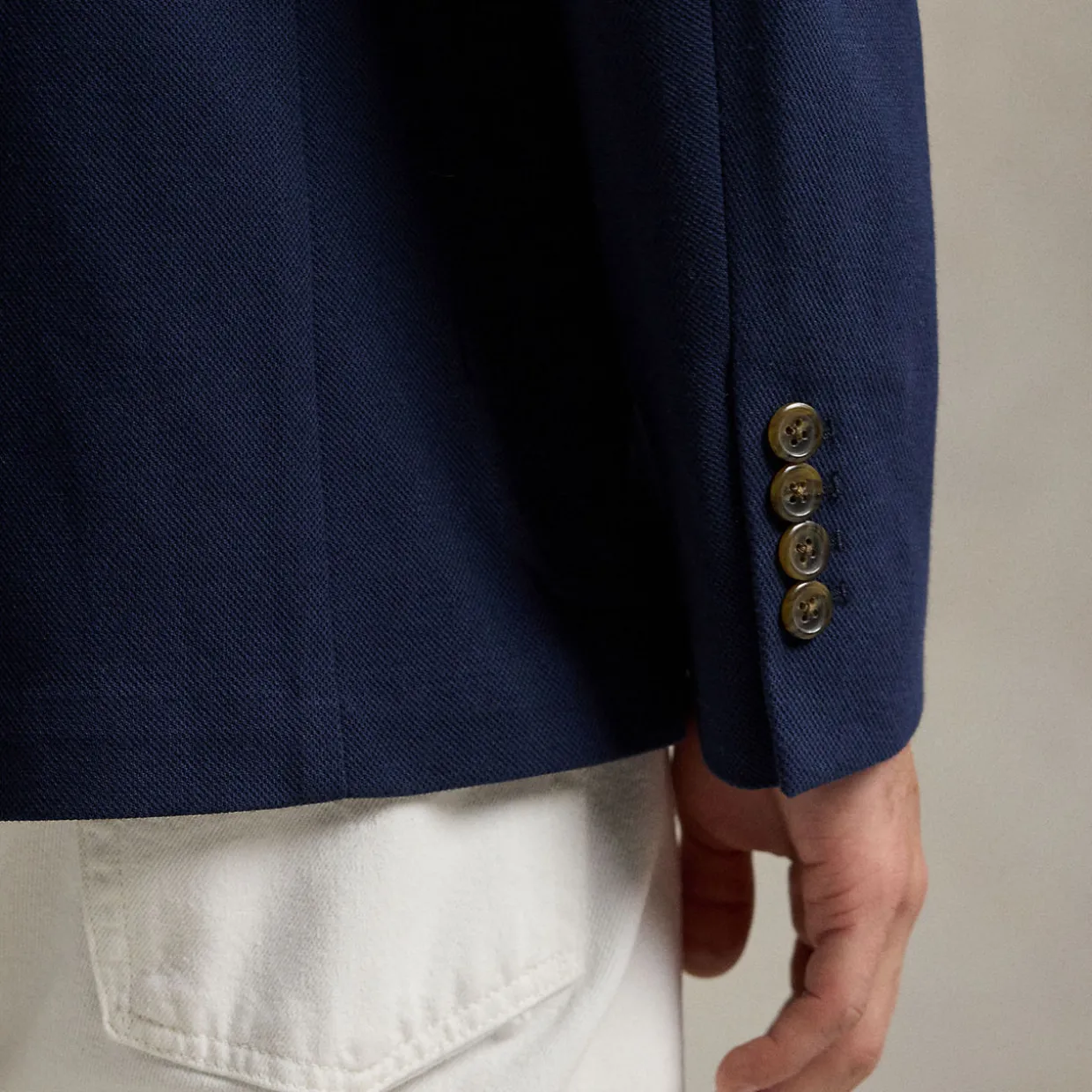 Pique Single-Breasted Blazer
