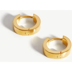 Plain 18kt Gold Plated Huggie Earrings