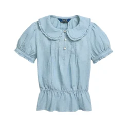 Pleated Denim Blouse 8-12 Years