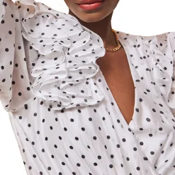 Polka Dot Frill Detail Bodysuit