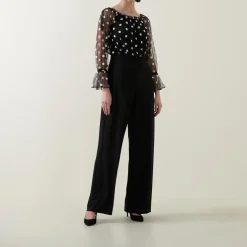 Polka Dot Mesh Jumpsuit