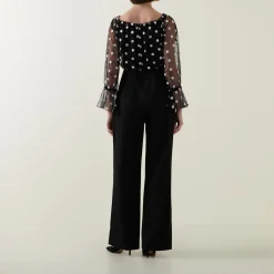 Polka Dot Mesh Jumpsuit