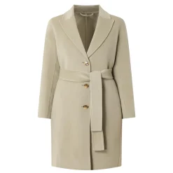 Polka Single-Breasted Belted Coat