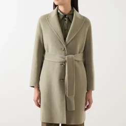 Polka Single-Breasted Belted Coat