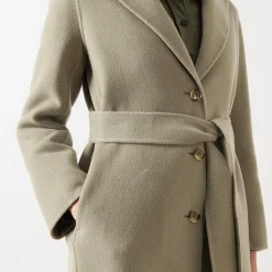 Polka Single-Breasted Belted Coat