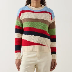Polo Asymmetric Stripe Sweater