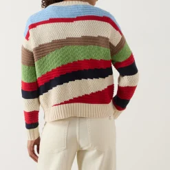 Polo Asymmetric Stripe Sweater