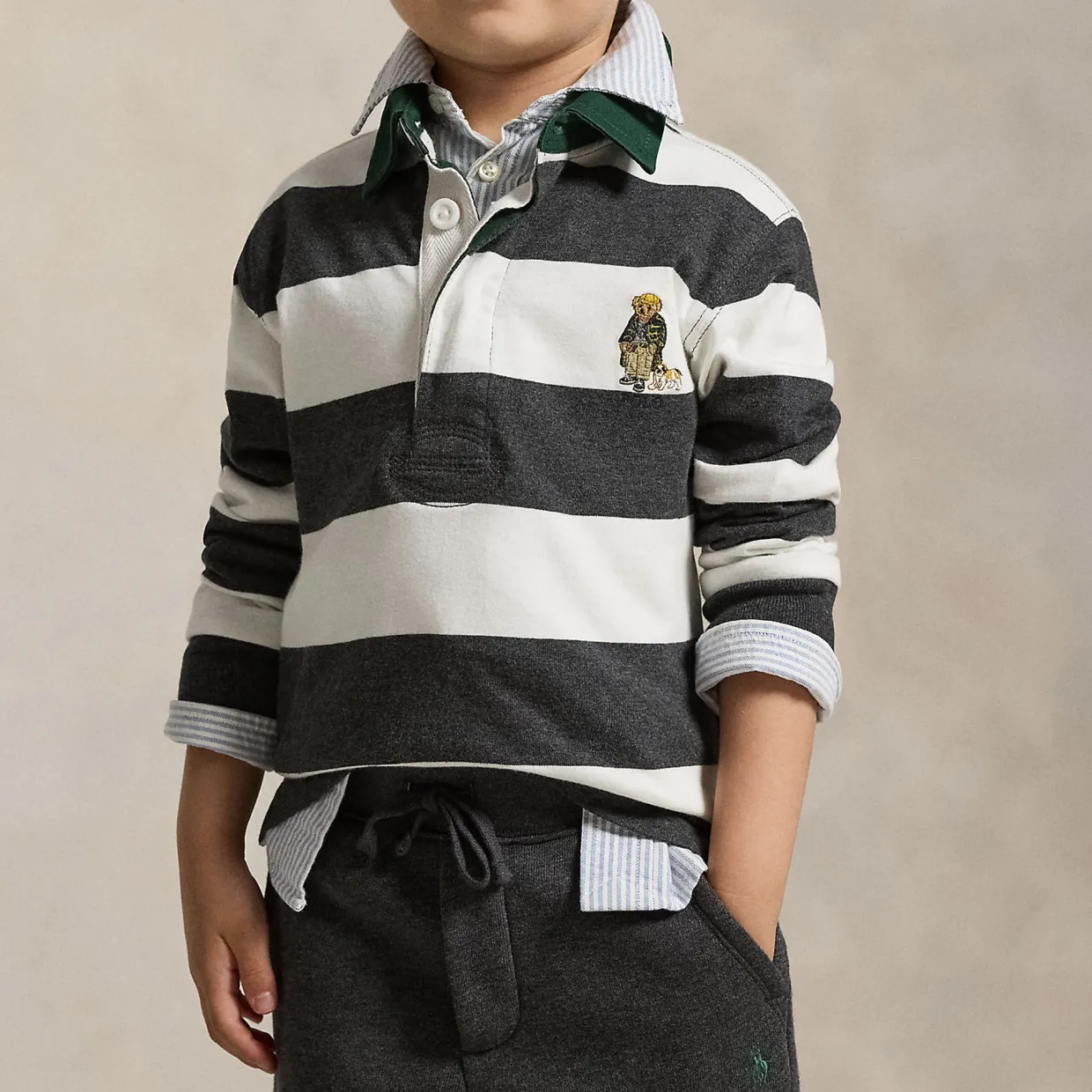 Polo Bear Stripe Rugby Shirt 3-7 Years