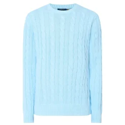 Polo Player Logo Cable Knit Sweater