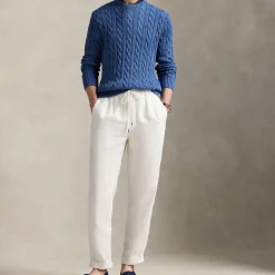 Polo Player Logo Cable Knit Sweater