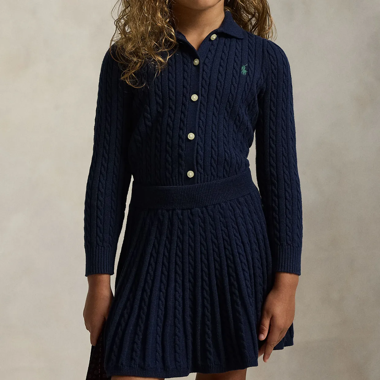 Polo Pony Two-Piece Cardigan & Skirt Set 3-6 Years