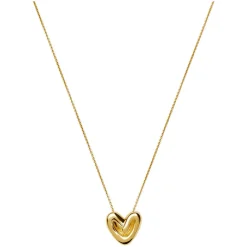 Puffy Heart 18k Gold Plated Necklace