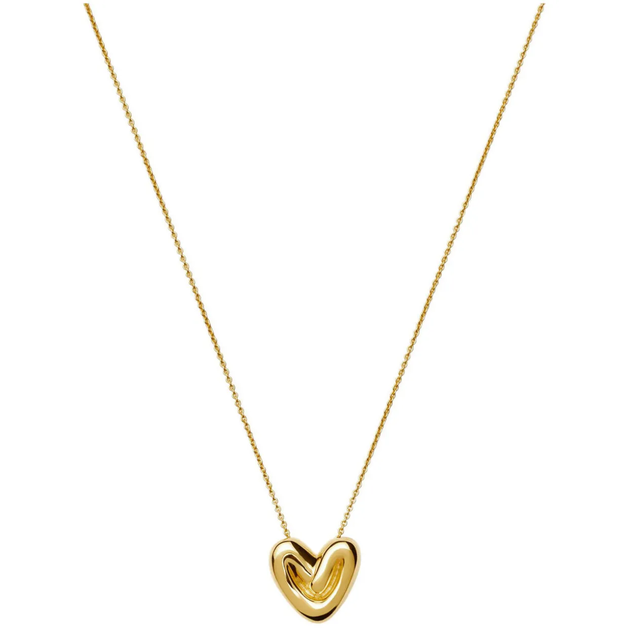 Puffy Heart 18k Gold Plated Necklace