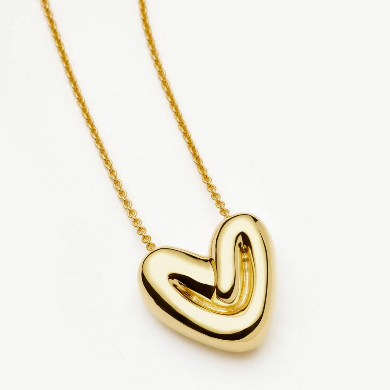 Puffy Heart 18k Gold Plated Necklace