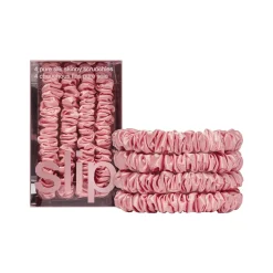 Pure Silk Skinny Scrunchies - Rose