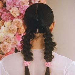 Pure Silk Skinny Scrunchies - Rose