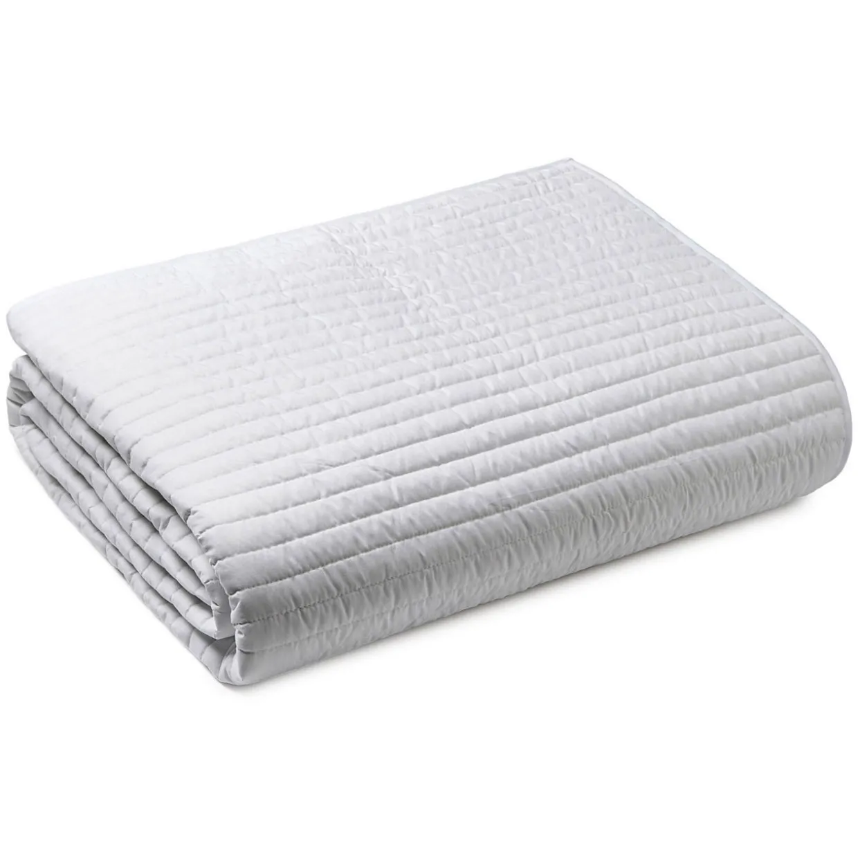 Quilted Lines Bedpsread White