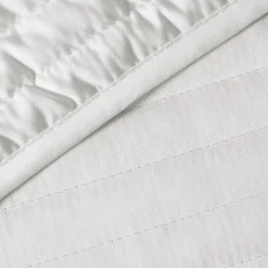 Quilted Lines Bedpsread White