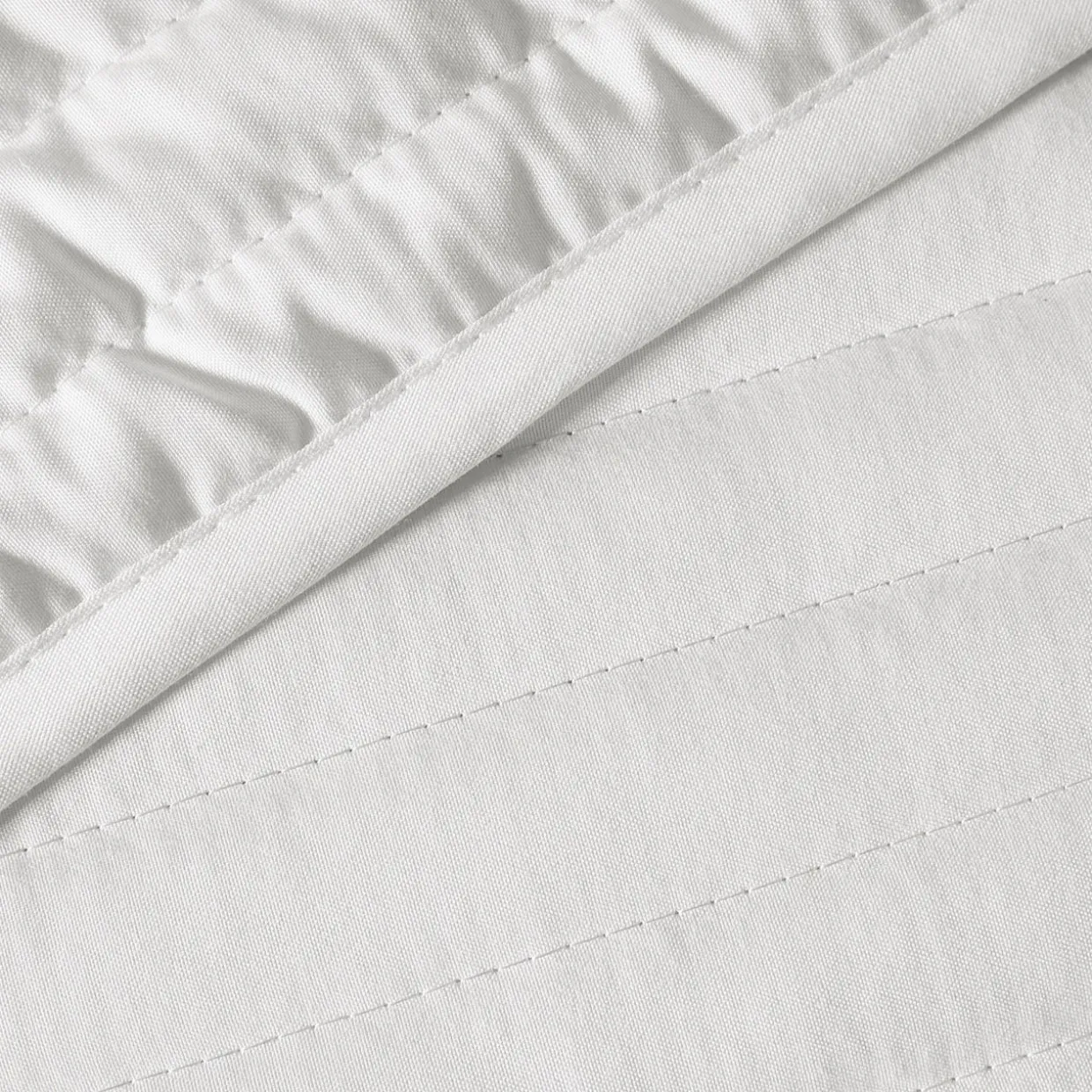 Quilted Lines Bedpsread White
