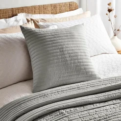 Quilted Lines Cushion Silver