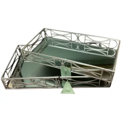 Renzo Rectangular Set of 2 Mirrored Trays