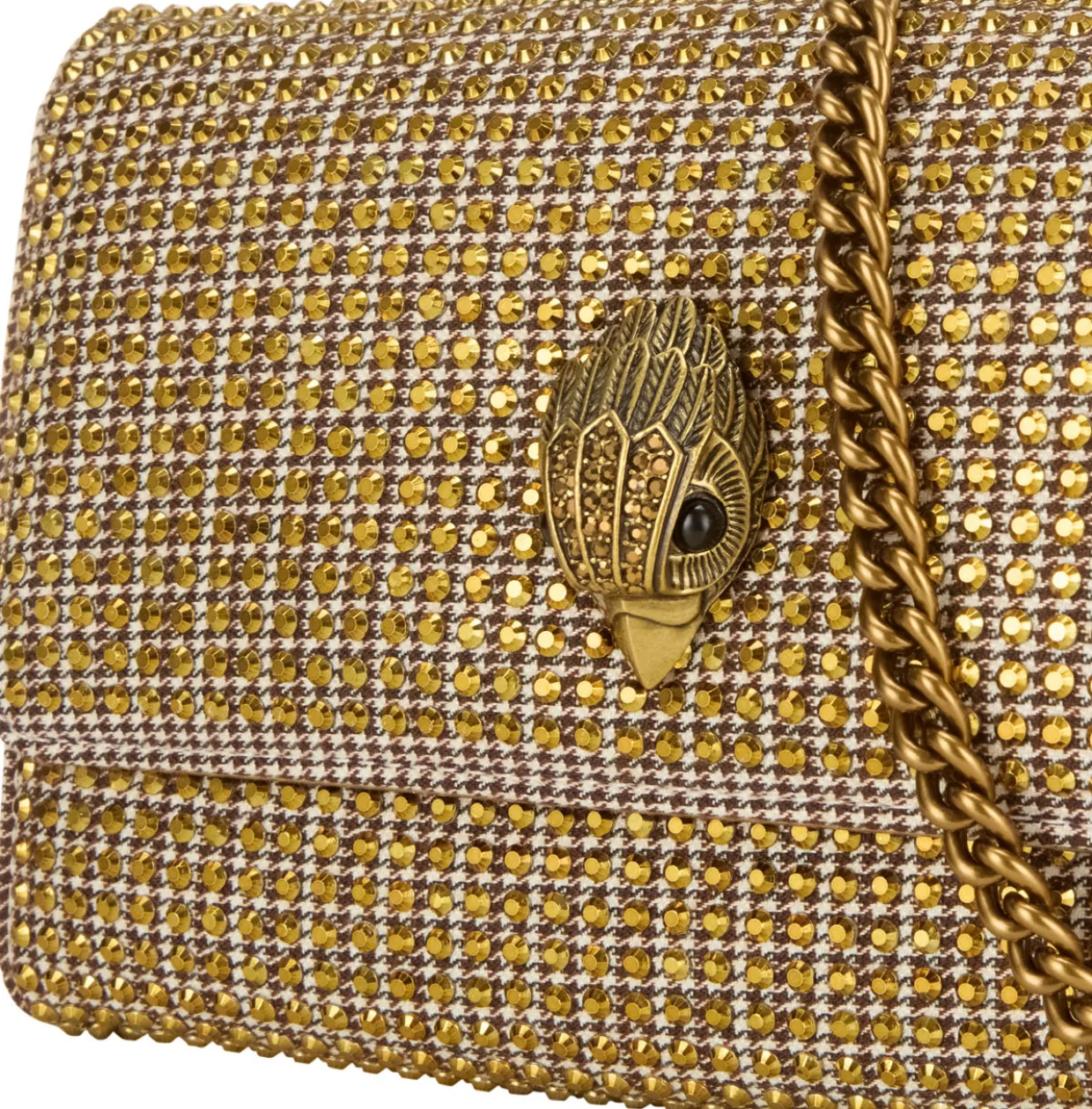 Rhinestone Embellished Chain Crossbody Bag