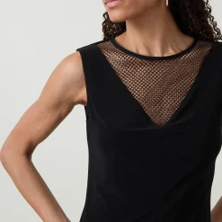 Rhinestone Mesh Panelled Tank Top