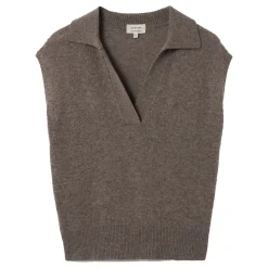 Ribbed Collar Knitted Top