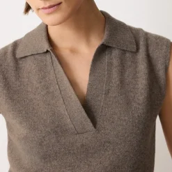 Ribbed Collar Knitted Top