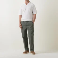 Ribbed Knit Polo Shirt