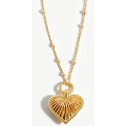 Ridge 18kt Gold Plated Heart Necklace