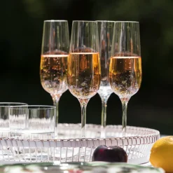 Rose Garden Champagne Flute, Set of Four