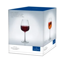 Rose Garden Red Wine Goblet, Set of Four
