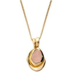 Rose Quartz Pebble Charms Necklace