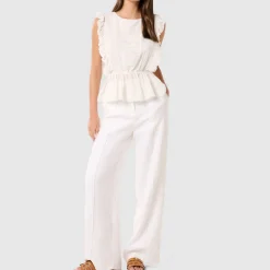 Rose Ruffle-Sleeve Top