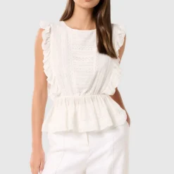 Rose Ruffle-Sleeve Top